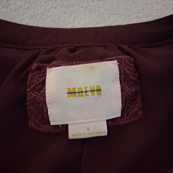 Anthropologie Maeve Women's Size Small Plum Burgundy Velvet Tunic Dress - Picture 6 of 15